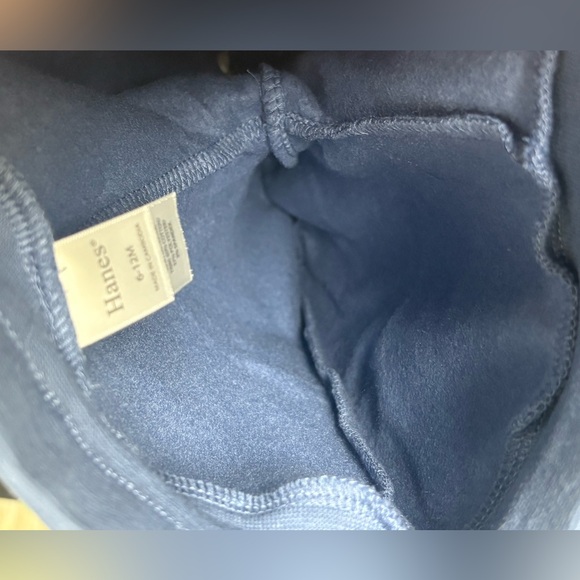 Hanes Baby Ultimate Flexy 2pc Fleece Jogger/Sweatshirt Set - Blue Stripe 6-12m - Picture 10 of 14